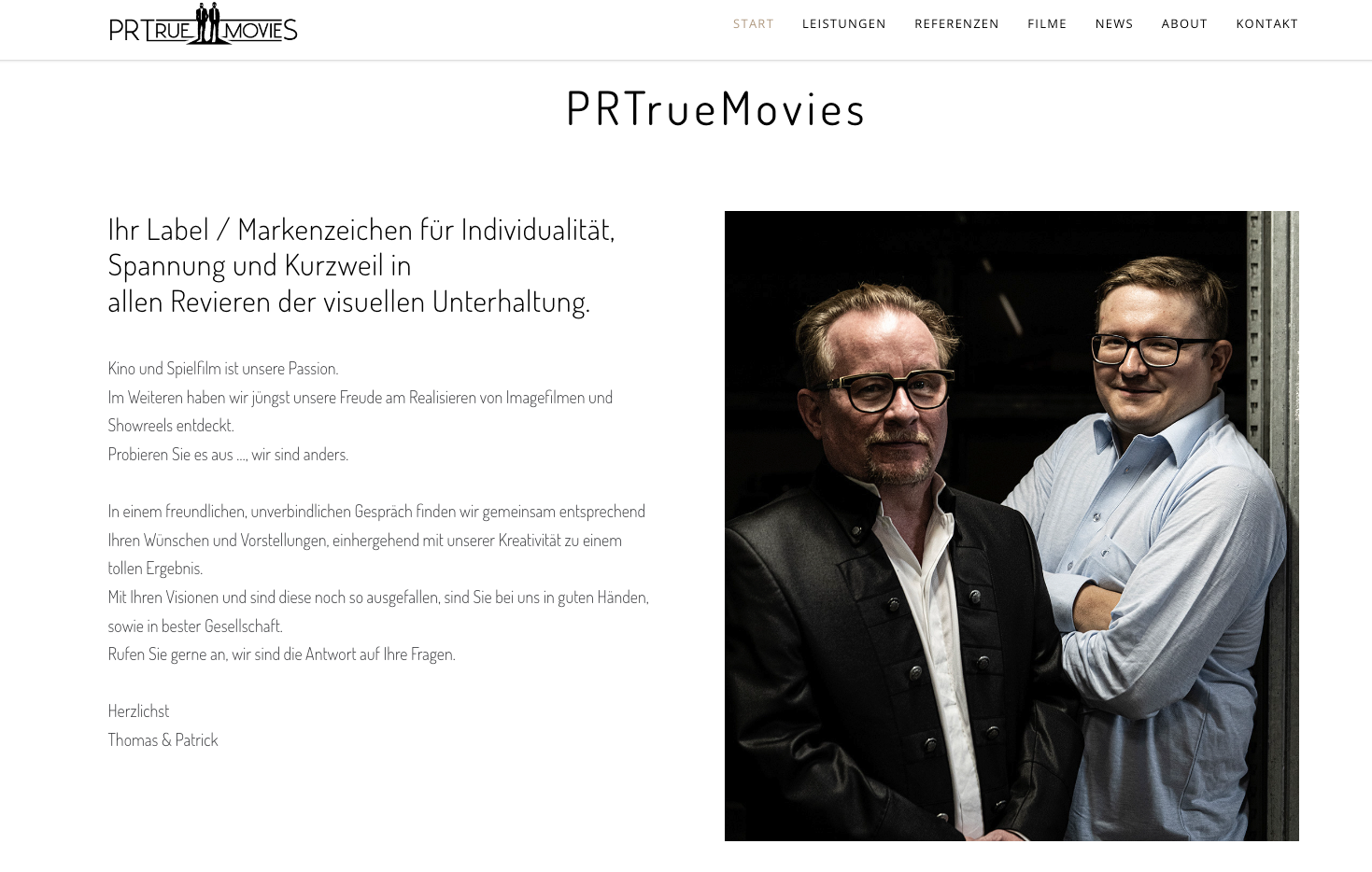 Bild von der Webseite von PRTruemovies